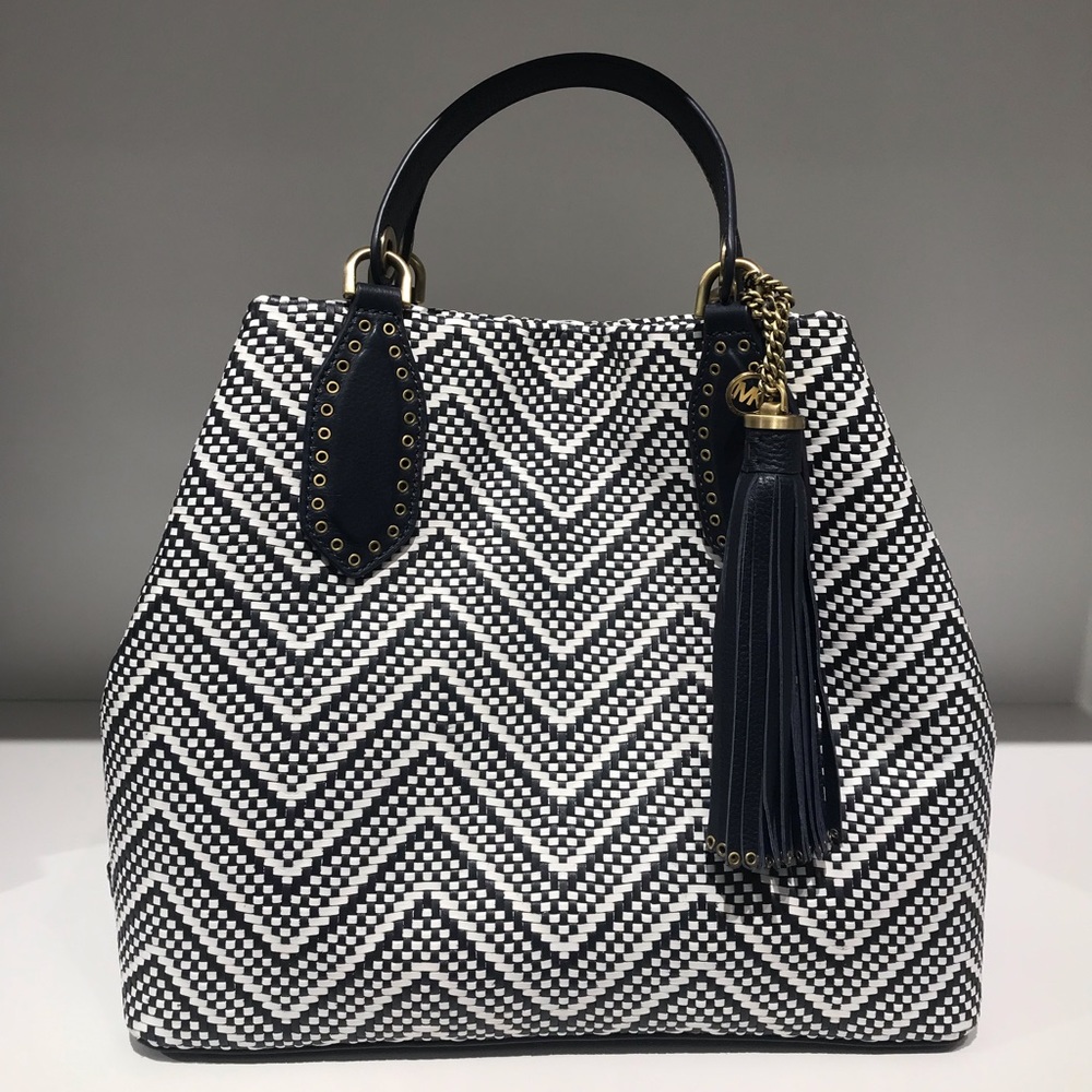 Michael Kors Large Brooklyn tassel woven bag tote